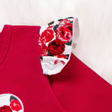 Toddler Baby Girl Valentine's Day Red Floral Heart 2 Pcs Sets