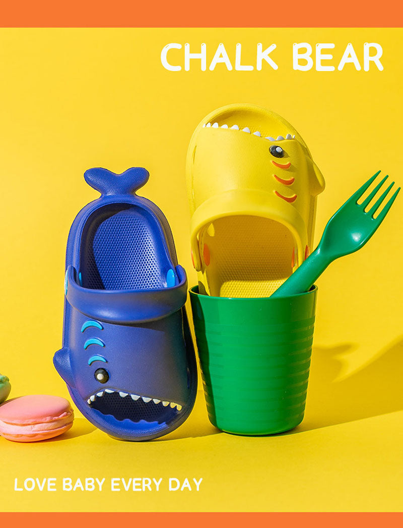 Kid Baby Sandals Cartoon Shark Summer Soft Sole Shoes Anti-Slip Slippers