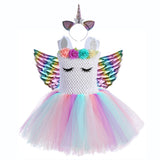 Little Child Princess Christmas Costume for Girls Unicorn Dresses Kids Birthday Party Frock Flower Pony Tutu Dress - honeylives