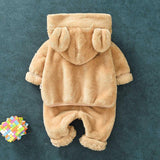 Boys Girls Winter Clothing Set Cute Bear Pajamas 2 Pcs