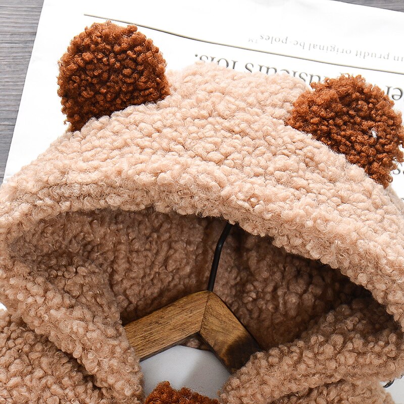 Winter Baby Toddler Boy Girl Fluff Animal Raccoon Hooded Coat Jackets