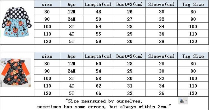 6M-6T Kids Baby Girl Halloween Pumpkin Printed Casual Dresses