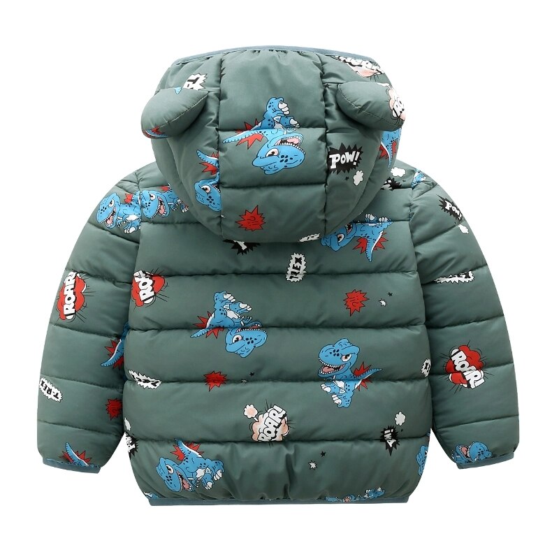 Winter Baby Toddler Animal Dinosaur Pattern Polka Dots Stars Print Coat