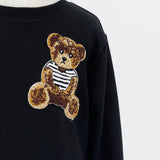 Family Matching Bear Embroidery Sweatshirt Pullover