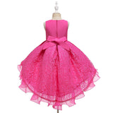 Kids Girl Cake Tutu Flower Dress Lace Party Wedding Formal Dress 3-12Y - honeylives