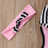 Kids Baby Girl Casual Striped Outfit 2 Pcs Sets