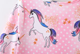 Baby Girls Dress Spring Cute Long Sleeve Unicorn Casual Dress 2-6 Years