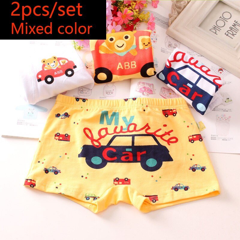 Kid Boys Boxer Underpants Panties Cozy Cartoon Underwear 2pcs/set