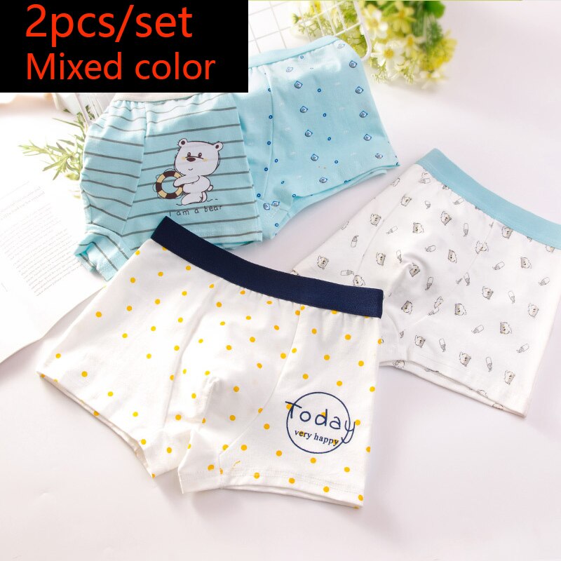 Kid Boys Boxer Underpants Panties Cozy Cartoon Underwear 2pcs/set