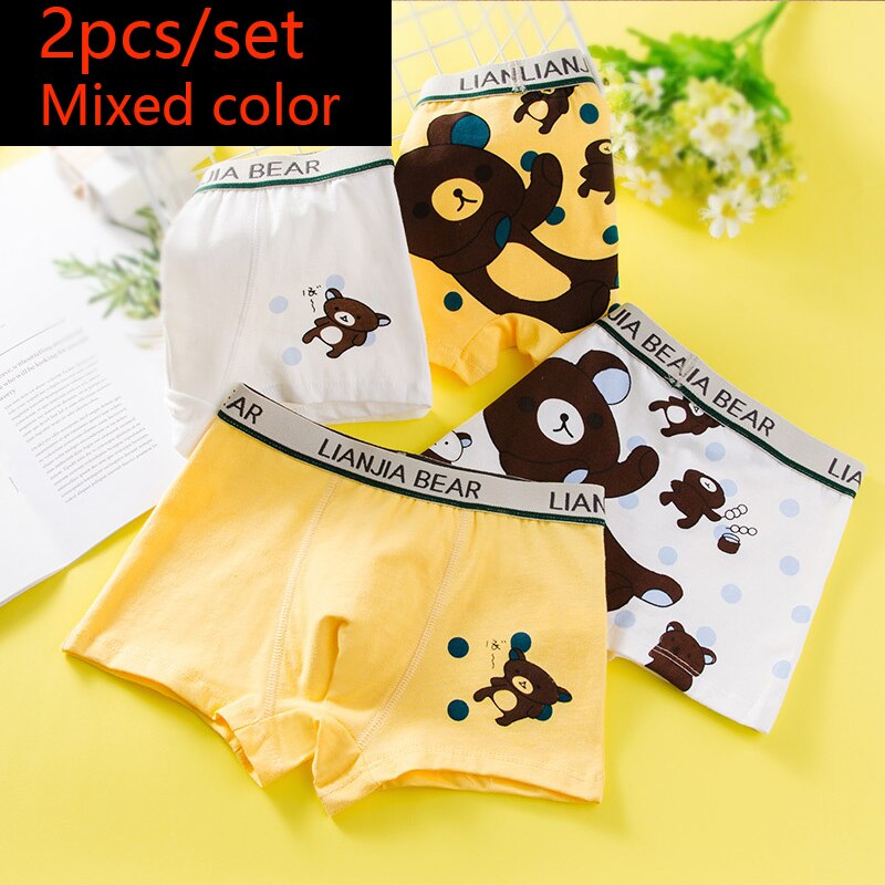 Kid Boys Boxer Underpants Panties Cozy Cartoon Underwear 2pcs/set