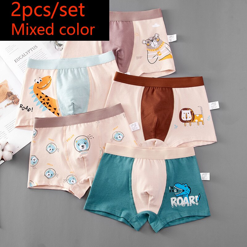 Kid Boys Boxer Underpants Panties Cozy Cartoon Underwear 2pcs/set