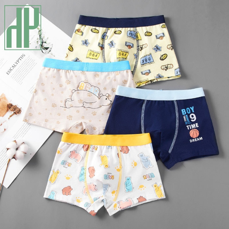 Kid Boys Boxer Underpants Panties Cozy Cartoon Underwear 2pcs/set