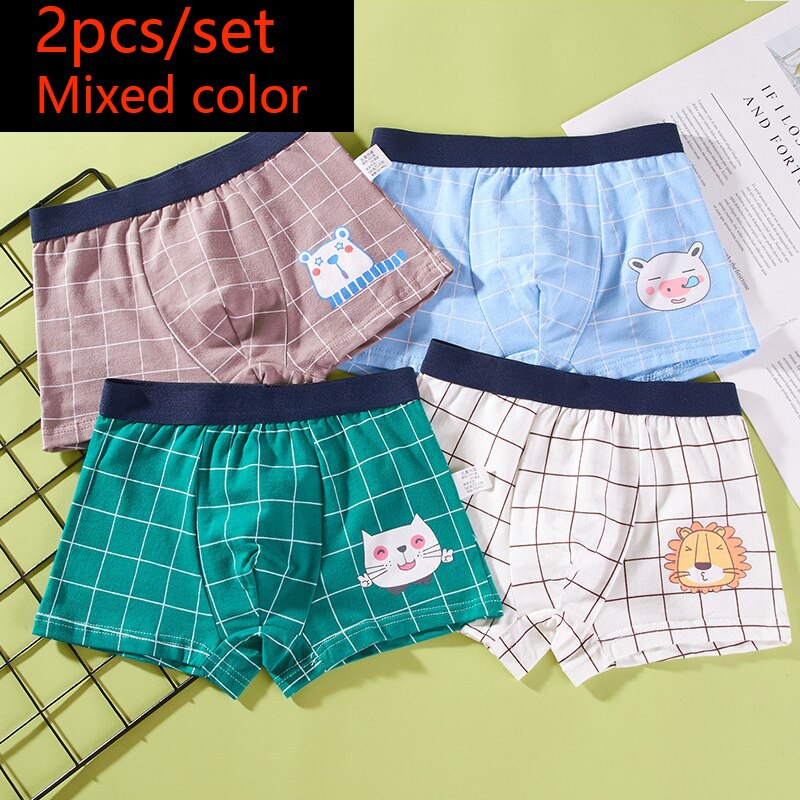 Kid Boys Boxer Underpants Panties Cozy Cartoon Underwear 2pcs/set