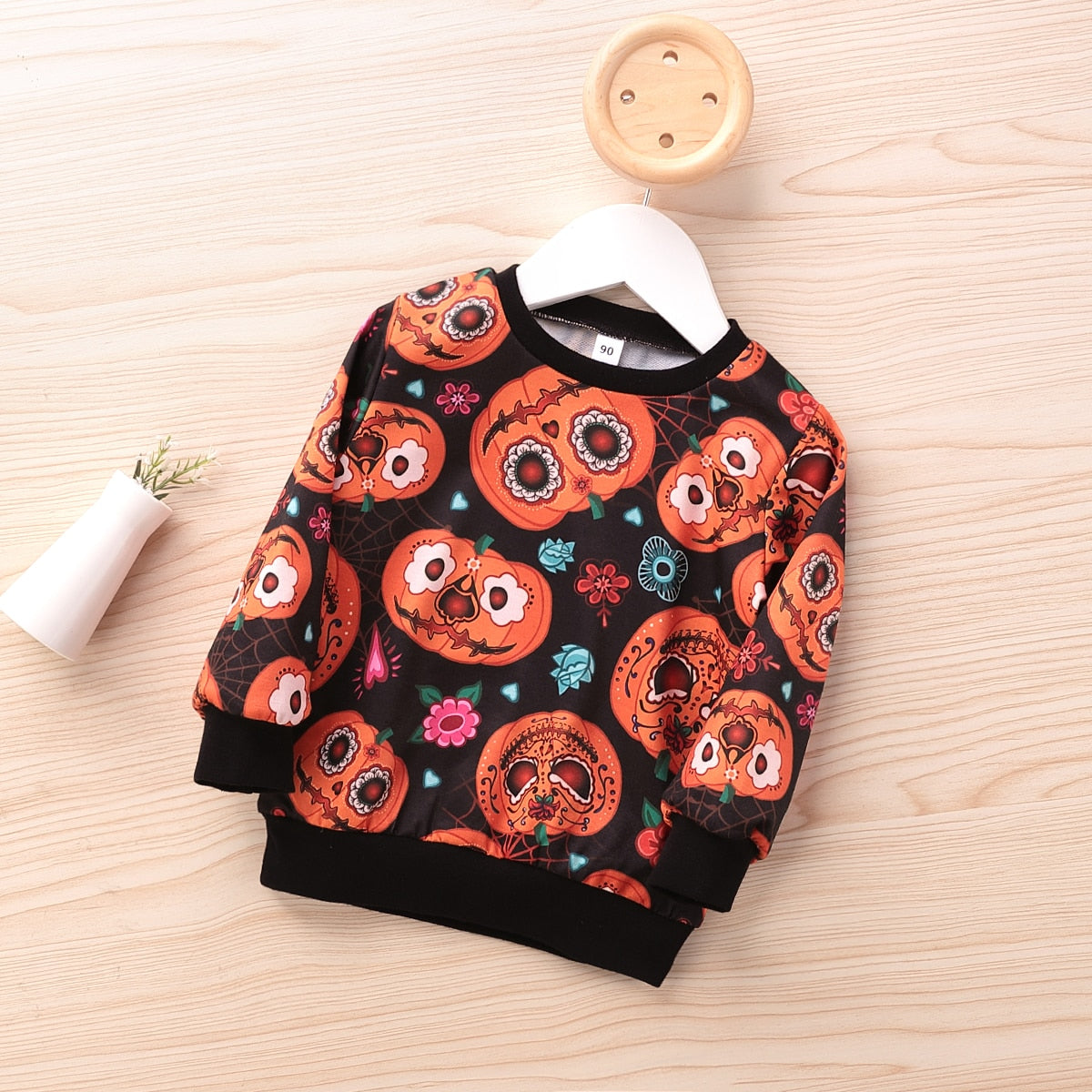 Kids Boy Shirt Long Sleeve Autumn Halloween Pumpkin Sweatshirt 2-7 Years