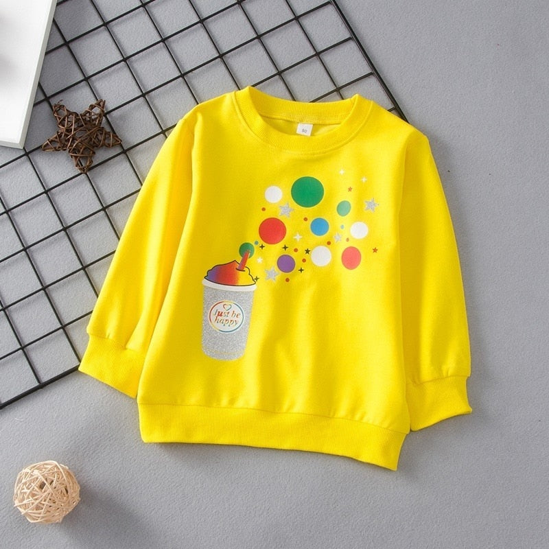 Girl Boy Cotton Cup Pear Dot Print Casual T-shirt Tops  2-6 Years