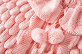 Girl Cardigan Autumn Knitting Wool Bat Sleeve Sweater 2-6Y
