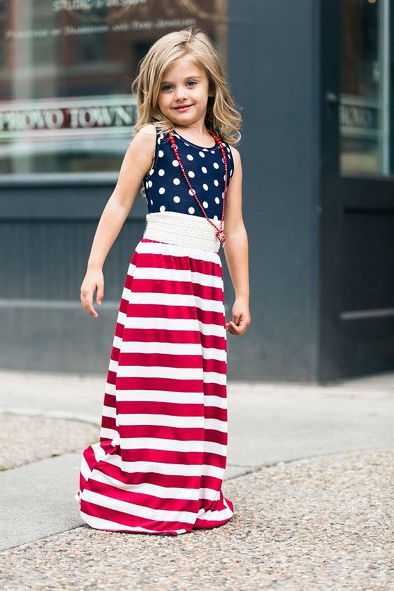 Family Matching Mother and Daughter Stripe Sleeveless Casual Dresses