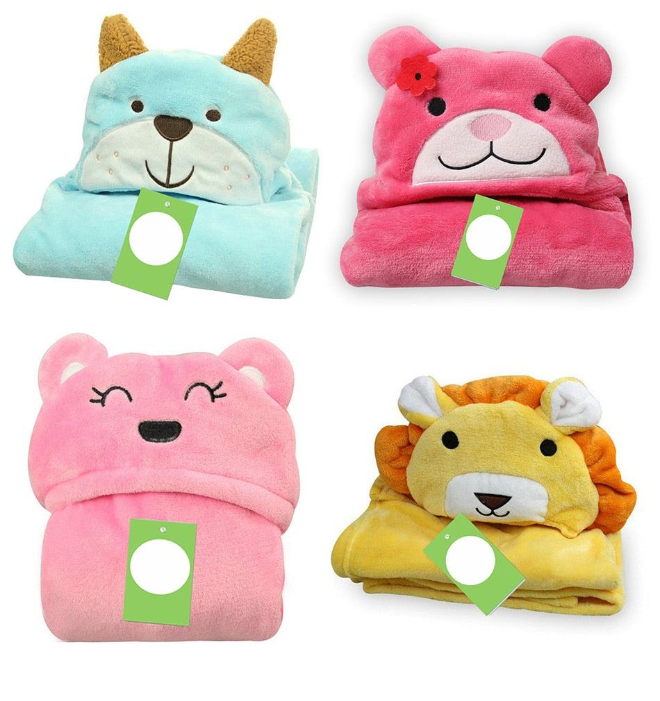 Baby Bath Towel Bathrobe Hooded Towels Lovely  Animal Cape - honeylives
