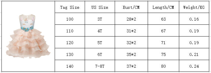 Girls Dress Elegant Unicorn Wedding Birthday Carnival Party Dresses 3-8T - honeylives