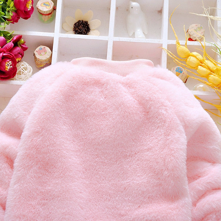 Baby Girl Autumn Winter Suit Smiley Cartoon Thickening Casual Sports 2 Pcs