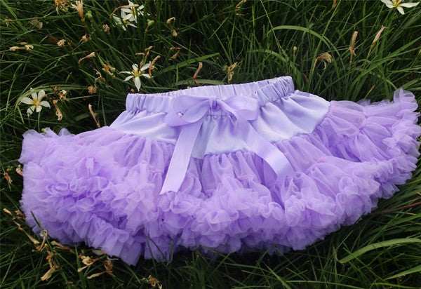 Girls Fluffy Chiffon Solid Colors Tutu Christmas Dance Skirt  2-10 Years