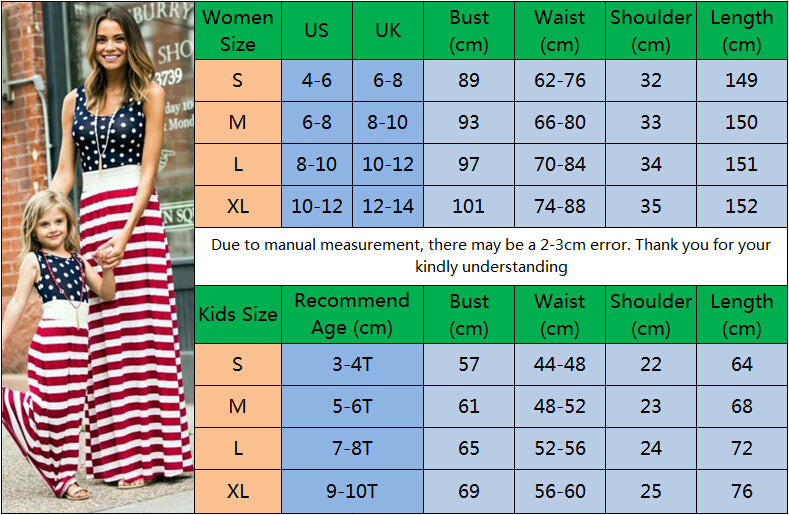 Family Matching Mother and Daughter Stripe Sleeveless Casual Dresses