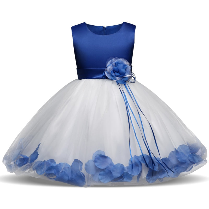 Kids Girl Dress Birthday Party Dress with Flowers Princess Ball Gown - honeylives