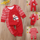 Newborn Baby Red Cotton Romper Christmas Party Clothes
