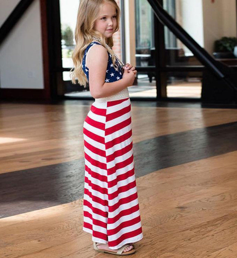 Family Matching Mother and Daughter Stripe Sleeveless Casual Dresses