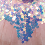 Kid Girl Wedding Bridemaid Mermaid Pink Tutu Sequin Elegant Dresses