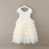 Flower Girl Princess Dress Eyelash Lace Birthday Fluffy Tulle Wedding Party Dress - honeylives