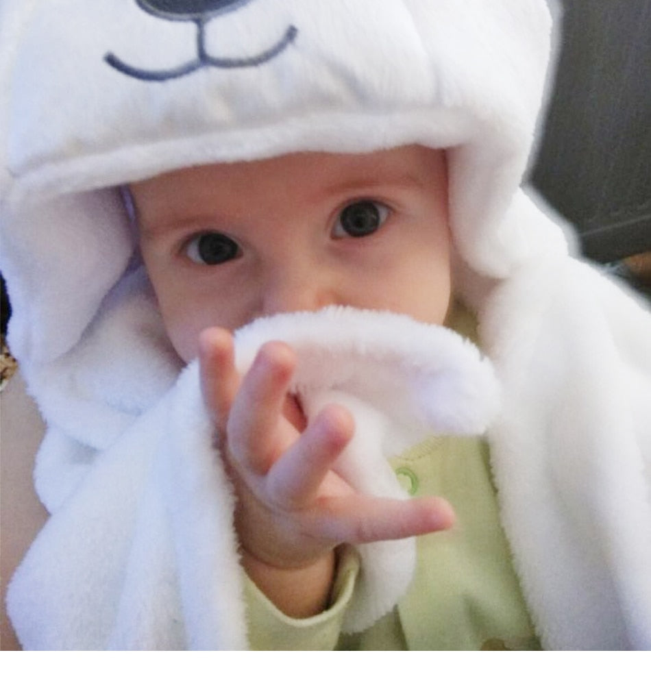Baby Bath Towel Bathrobe Hooded Towels Lovely  Animal Cape - honeylives