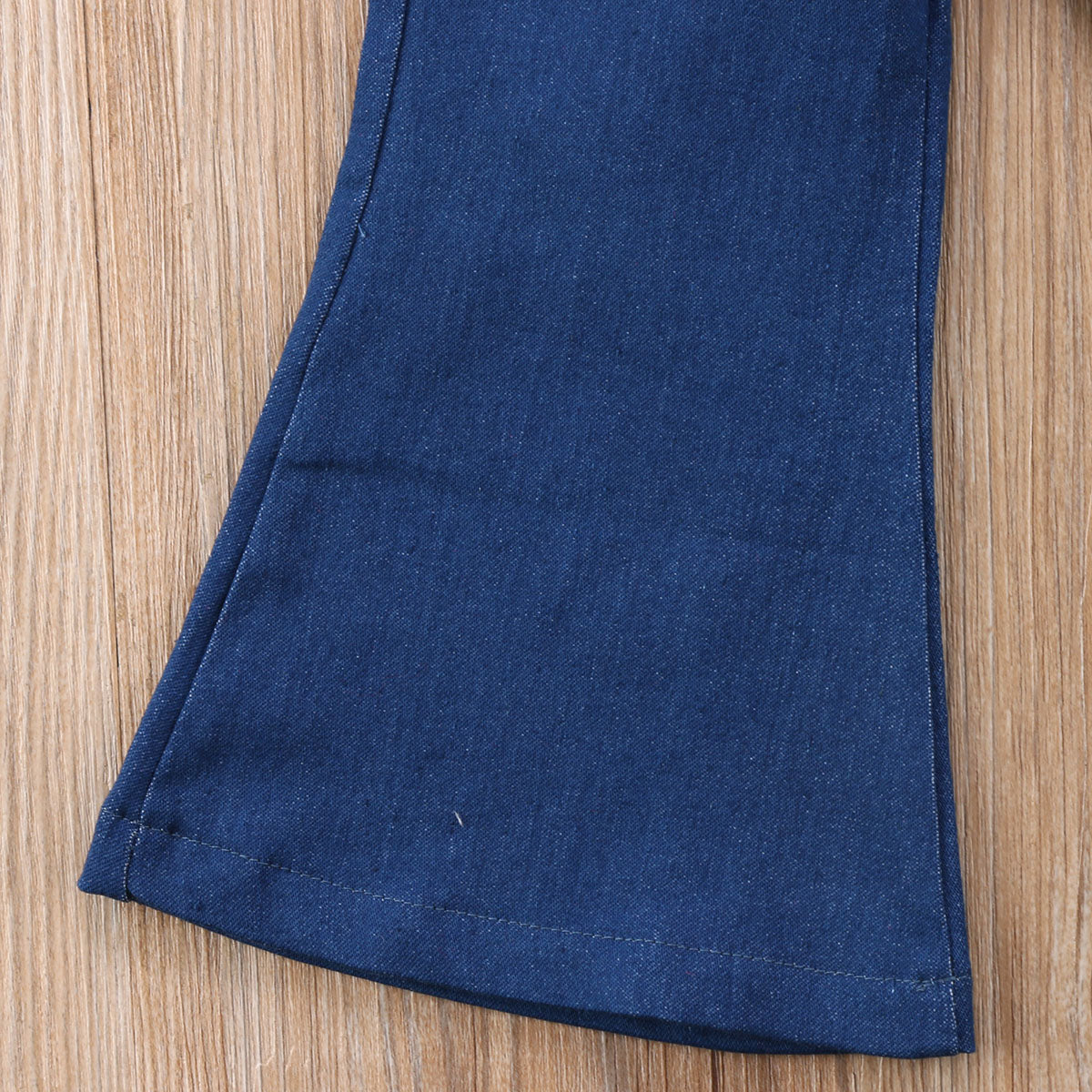 Kid Baby Girl Denim Strap Bib Pants Jumpsuit Playsuit