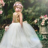 Girl Bridesmaid Dresses Birthday Fashion Party Sequin Princess Dresses 3-8T - honeylives