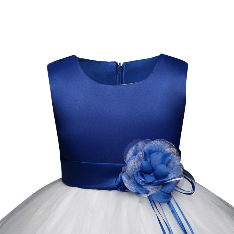 Kids Girl Dress Birthday Party Dress with Flowers Princess Ball Gown - honeylives