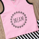 Kids Baby Girl Casual Striped Outfit 2 Pcs Sets