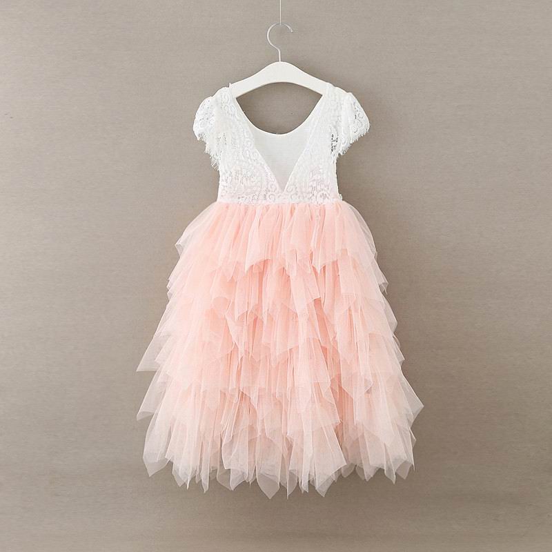Flower Girl Princess Dress Eyelash Lace Birthday Fluffy Tulle Wedding Party Dress - honeylives