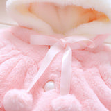 Baby Girls Winter Jackets Warm Fur Fleece Coat Jacket Hooded Outerwear