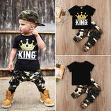 Kid Baby Newborn Boy Camo Outfits 2 Pcs Sets