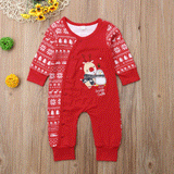 Newborn Baby Red Cotton Romper Christmas Party Clothes