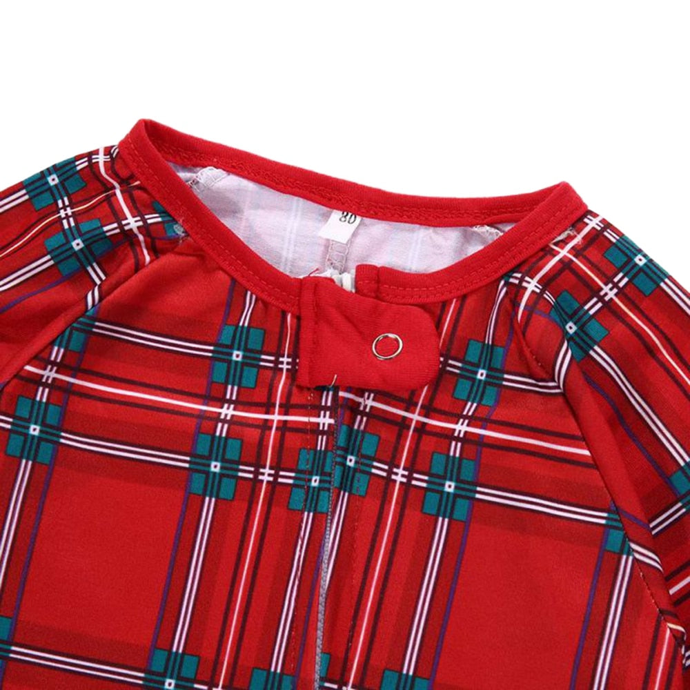 Family Matching Outfit Lattice Christmas Pajamas Sets 2 Pcs