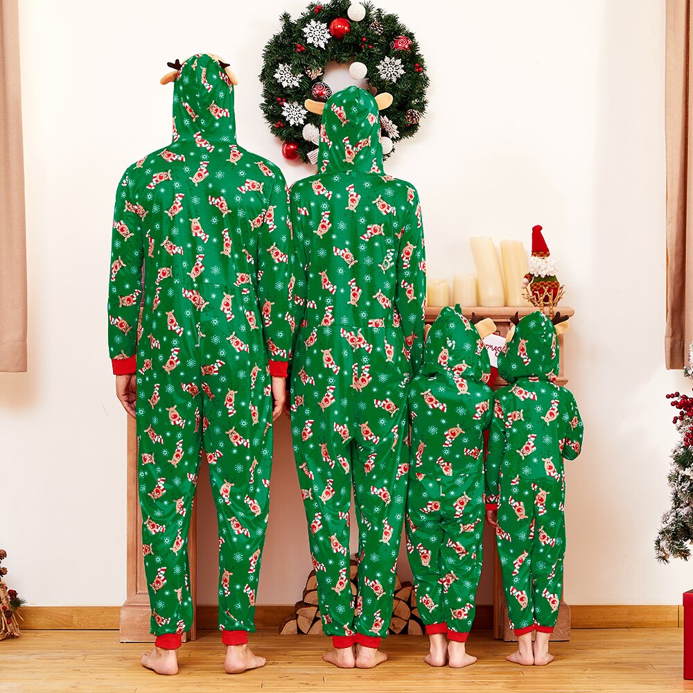 Reindeer Christmas Family Matching Pajama for Dad Mom Kid Family Look