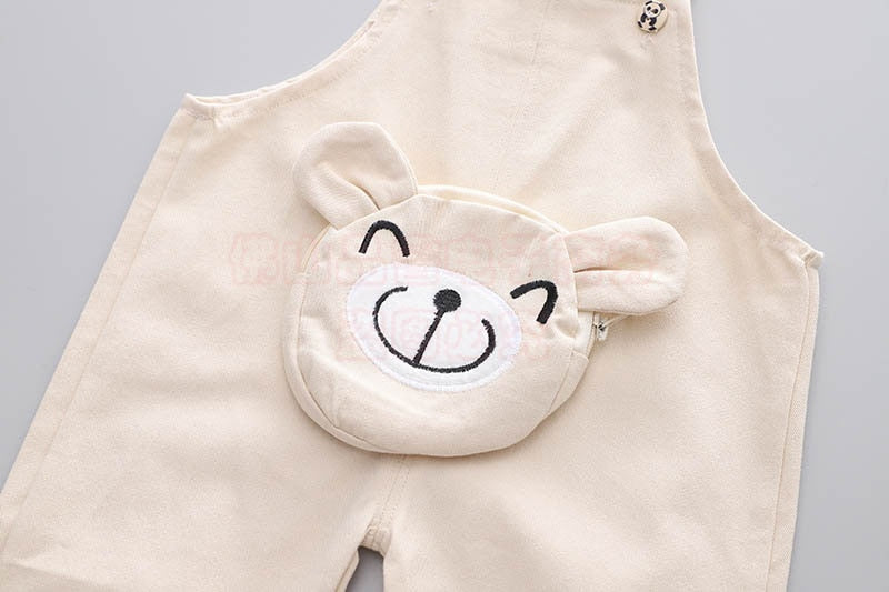 Kid Baby Boys Girls Cute Cartoon Long-sleeved Bib 2 Pcs Sets