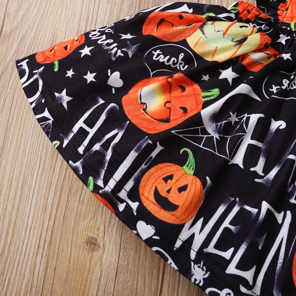0-24M Baby Girl Halloween Pumpkin Print Long-sleeve Orange Set 2 Pcs