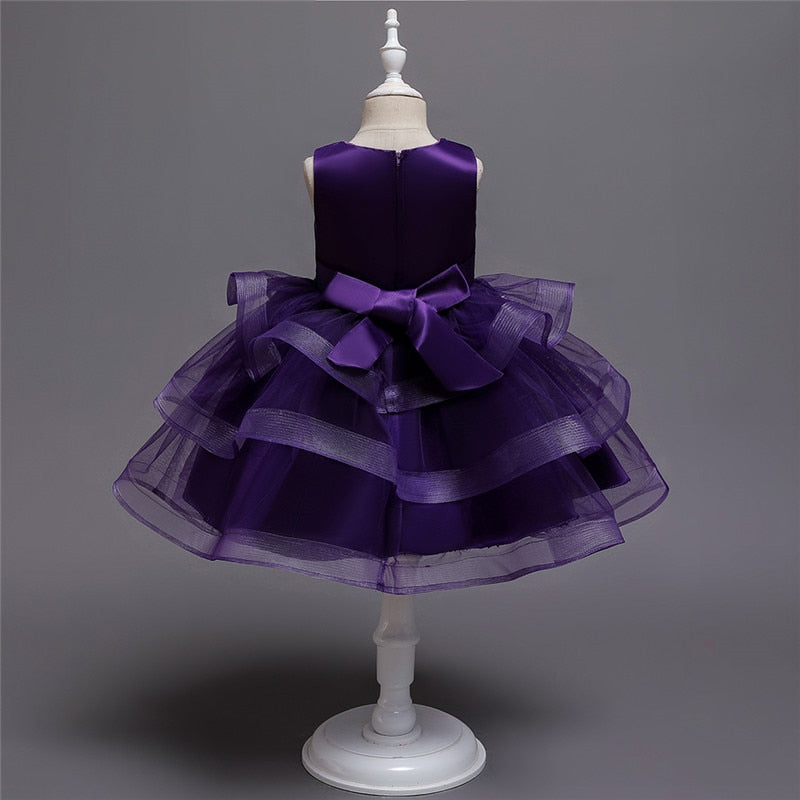 Girl Embroidery Flower Princess Dress Lace Tutu Kids Dresses - honeylives