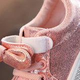Kid Baby Girls Casual Sneaker Bow Sequin Anti Slip Shoes