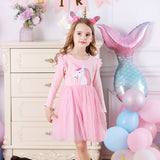 Kid Baby Girls Autumn Casual Long Sleeve Unicorn Princess Dresses