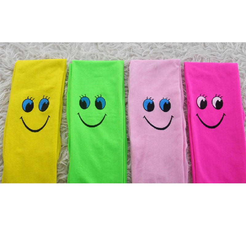 Kids Girls Cartoon Smiley Sock Dance Tights Pantyhose Stocking