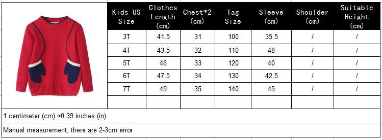 Kids Boys Girls Long-sleeved Cloth Gloves Cotoon Warm Sweater 2-7 Years