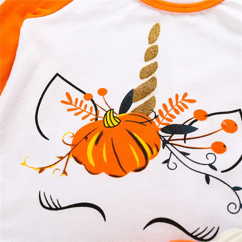 0-24M Halloween Baby Girl Cute Unicorn Cotton Tutu 2 Pcs Sets